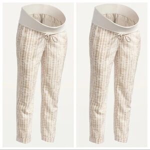 Old Navy Maternity Rollover-Waist Tie-Dye Linen-Blend Cropped Pants Spring